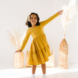 Gwendolyn Ruffle Dress in Marigold