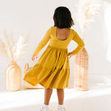Gwendolyn Ruffle Dress in Marigold