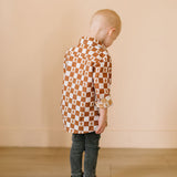 Boys Button Down in Gingerbread