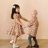 Boys Button Down in Gingerbread