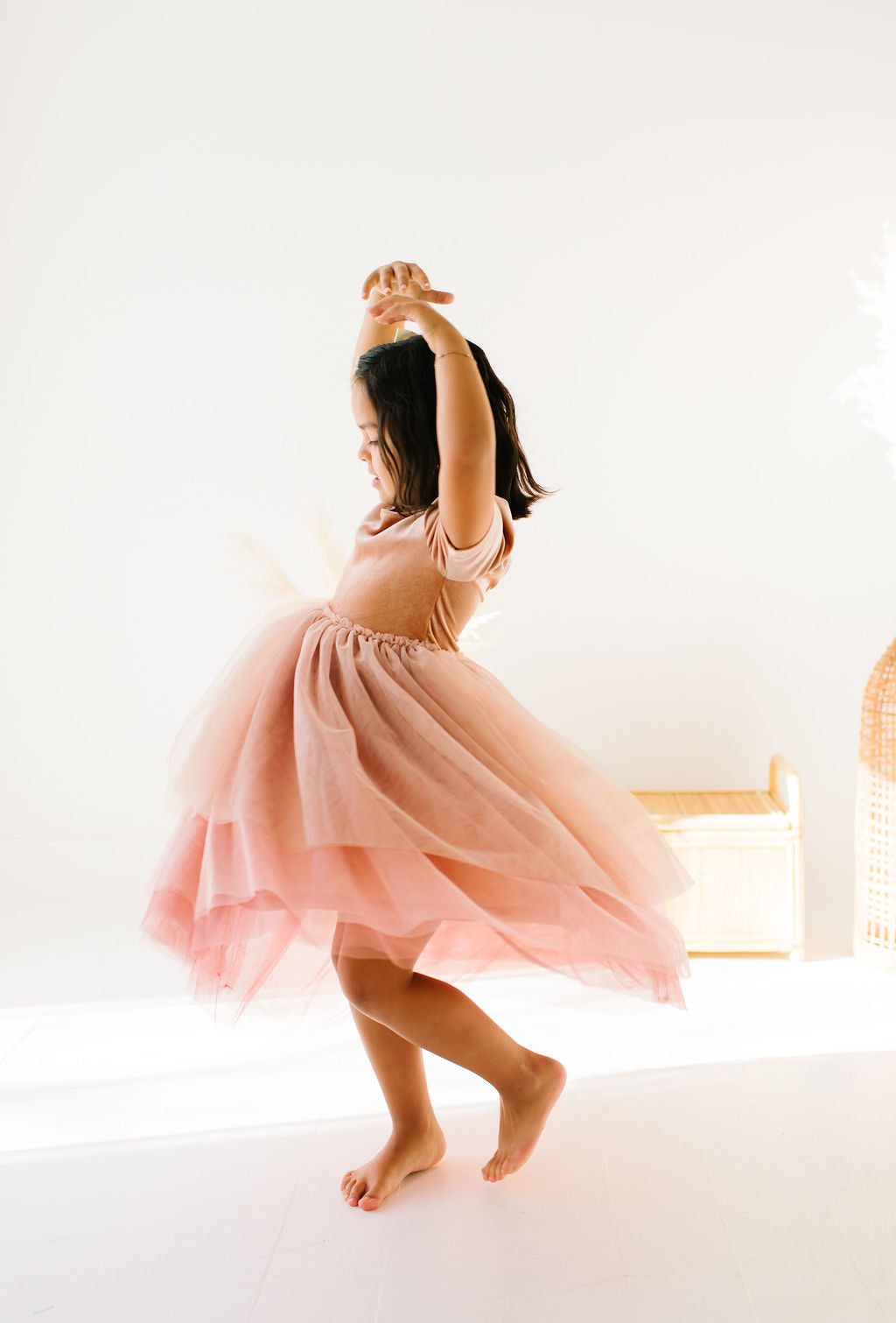 Heavenleigh in Warm Vanilla, Girls' Tulle Twirl Dress by Ollie Jay