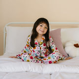 2 piece Button Up PJ Set In Boo Crew