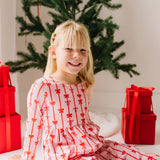 Long Sleeve Leggy Romper in Dainty Bows