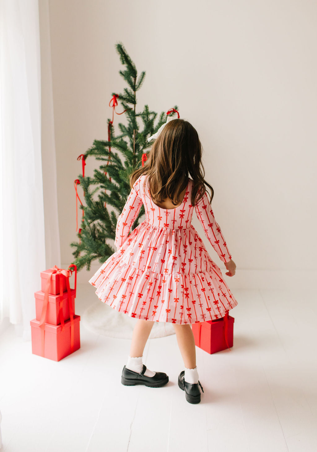 Gwendolyn Ruffle Dress in Dainty Bows