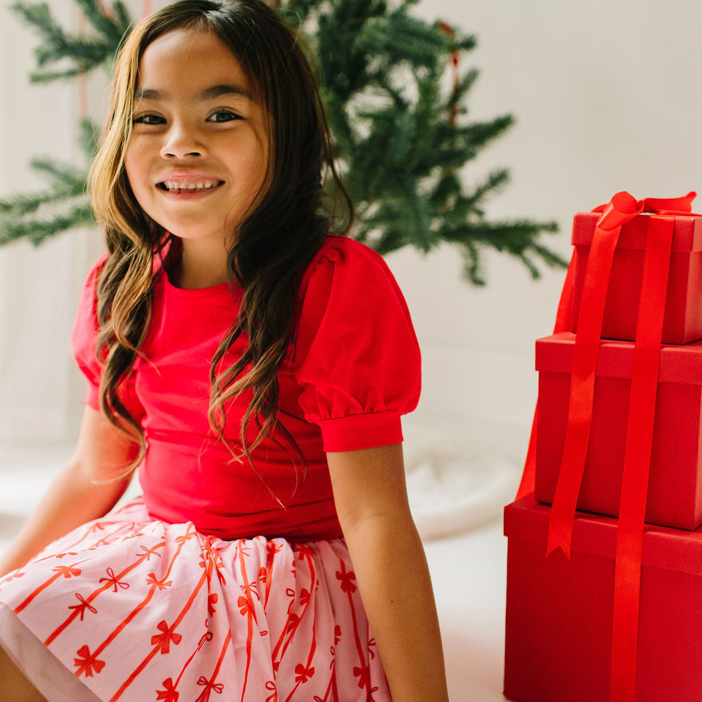 Tulle Skirt in Dainty Bows, Girls' Tutu Skirt by Ollie Jay