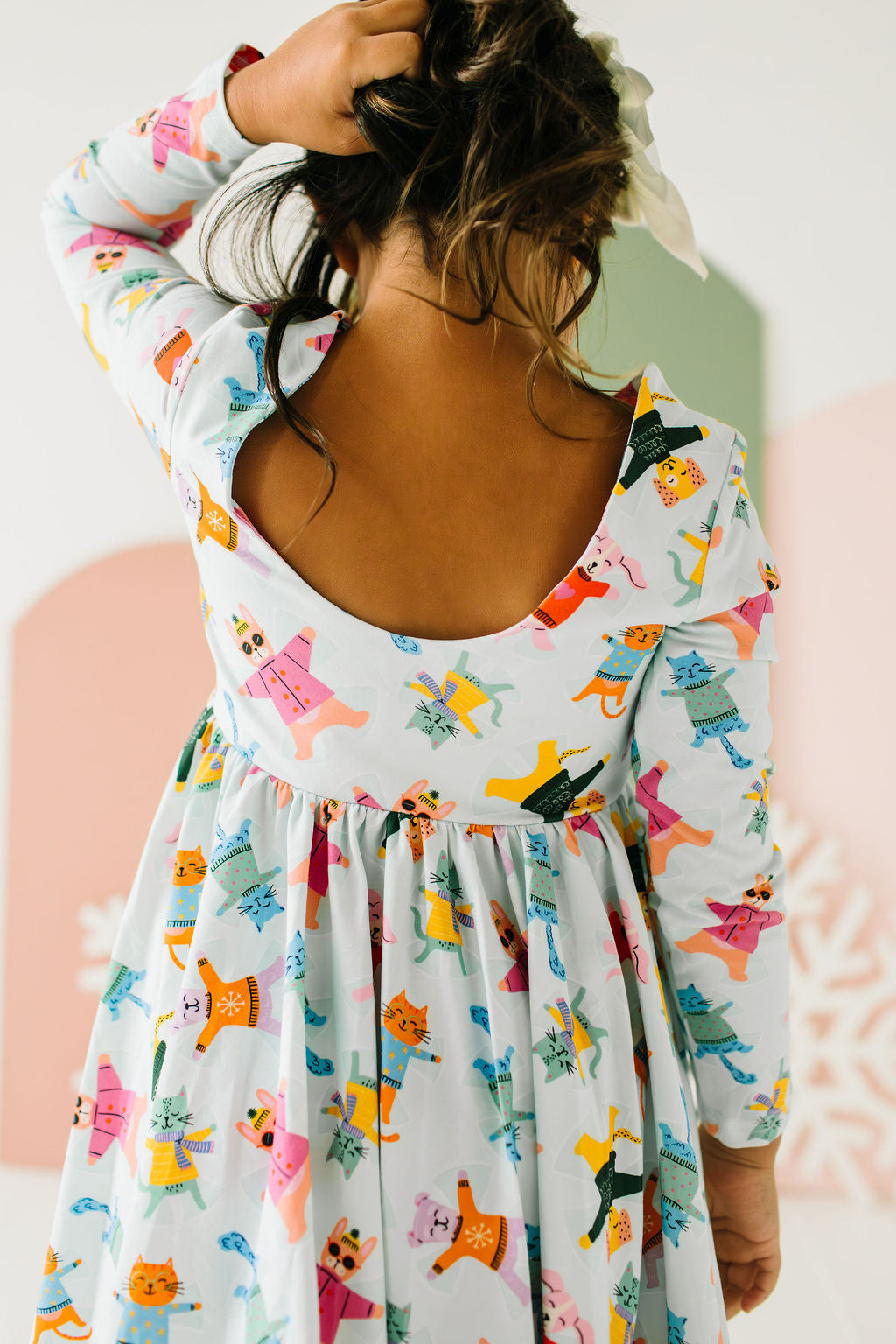 Gwendolyn Dress in Snow Cats