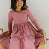 Gwendolyn Ruffle Dress in Antique Rose