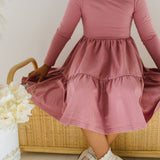 Gwendolyn Ruffle Dress in Antique Rose
