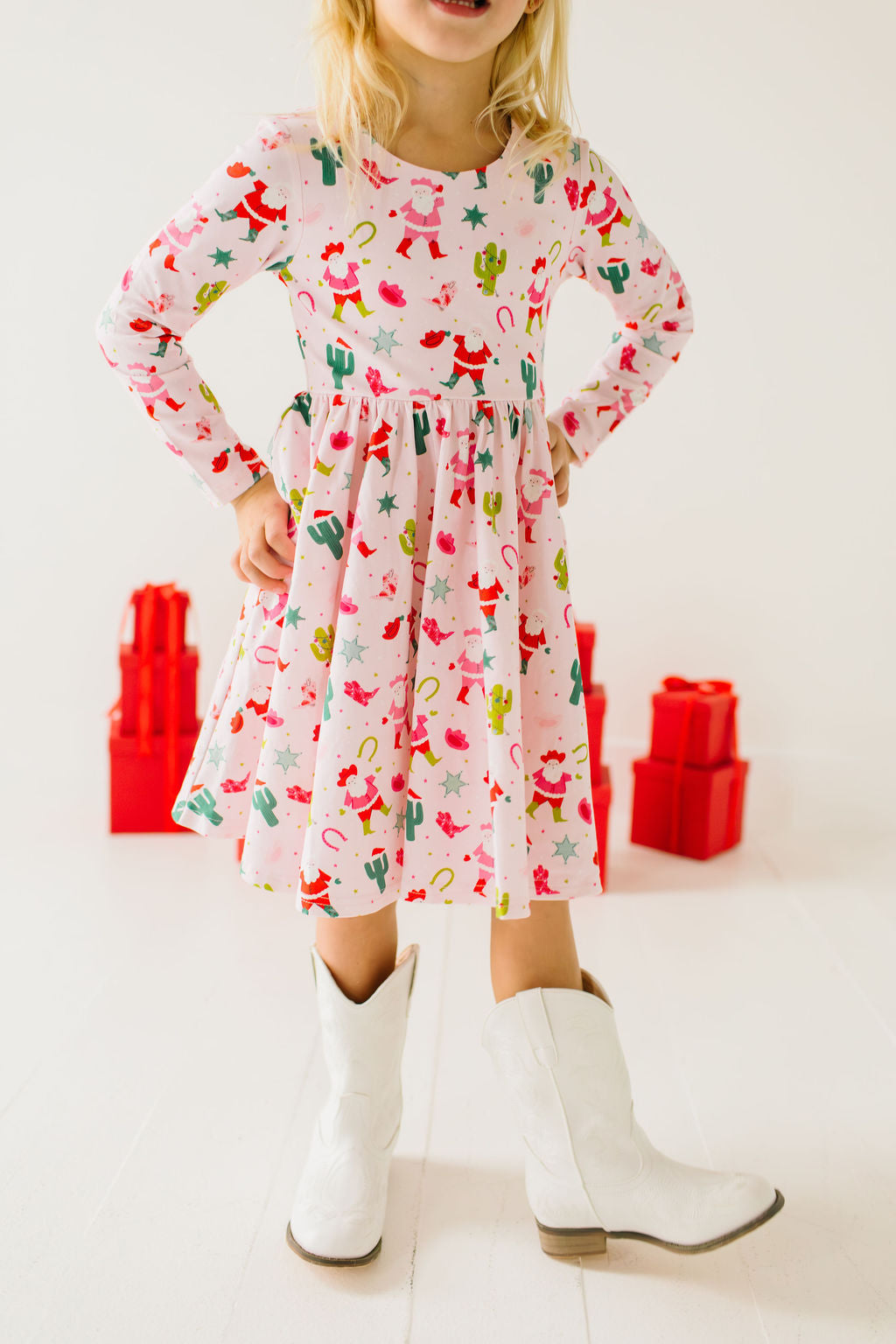 Gwendolyn Dress in Cowboy Santa