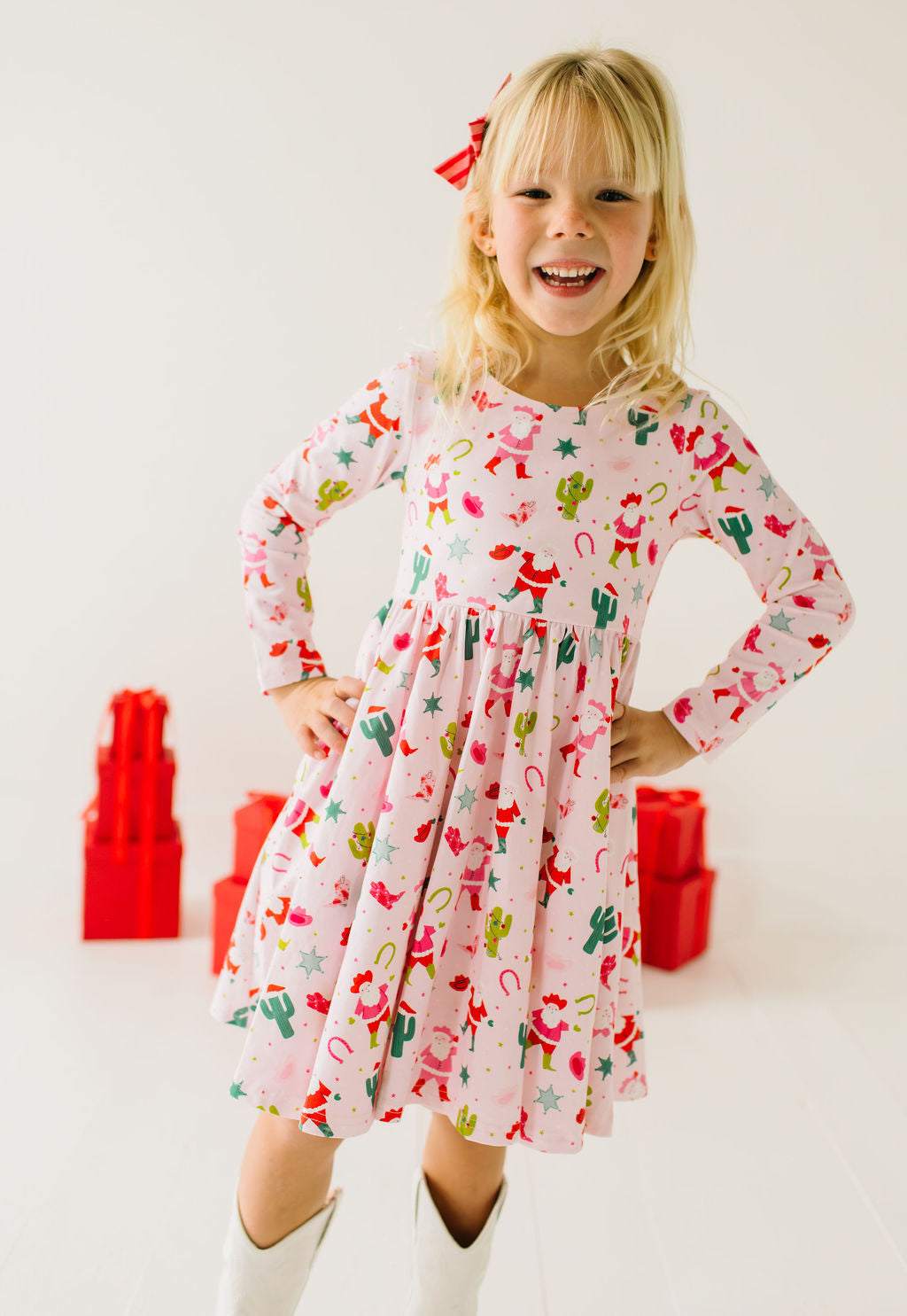 Gwendolyn Dress in Cowboy Santa