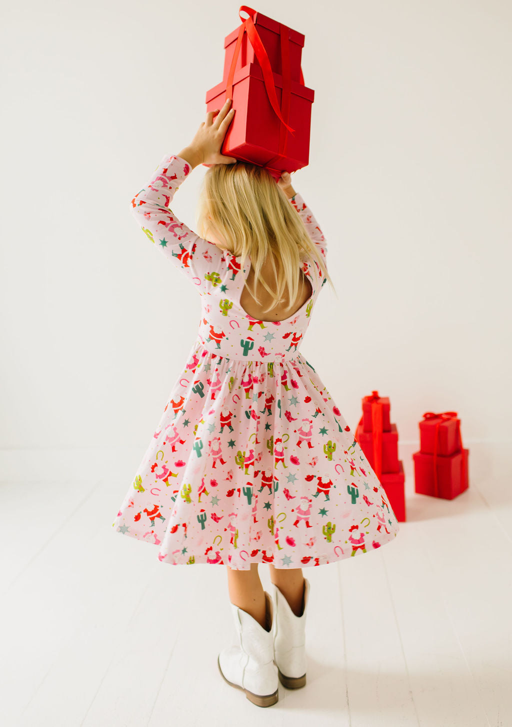 Gwendolyn Dress in Cowboy Santa