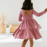 Gwendolyn Ruffle Dress in Antique Rose