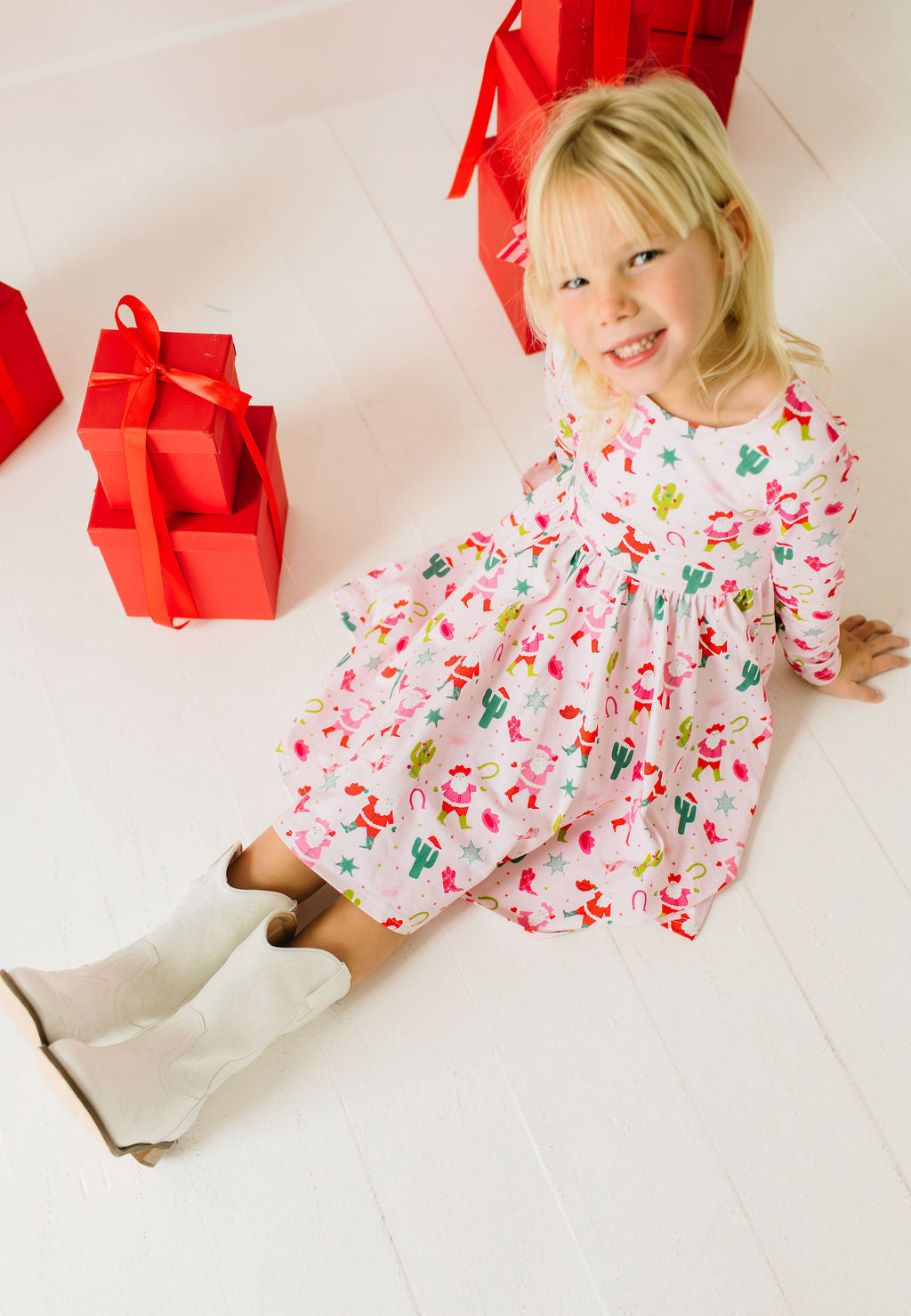 Gwendolyn Dress in Cowboy Santa
