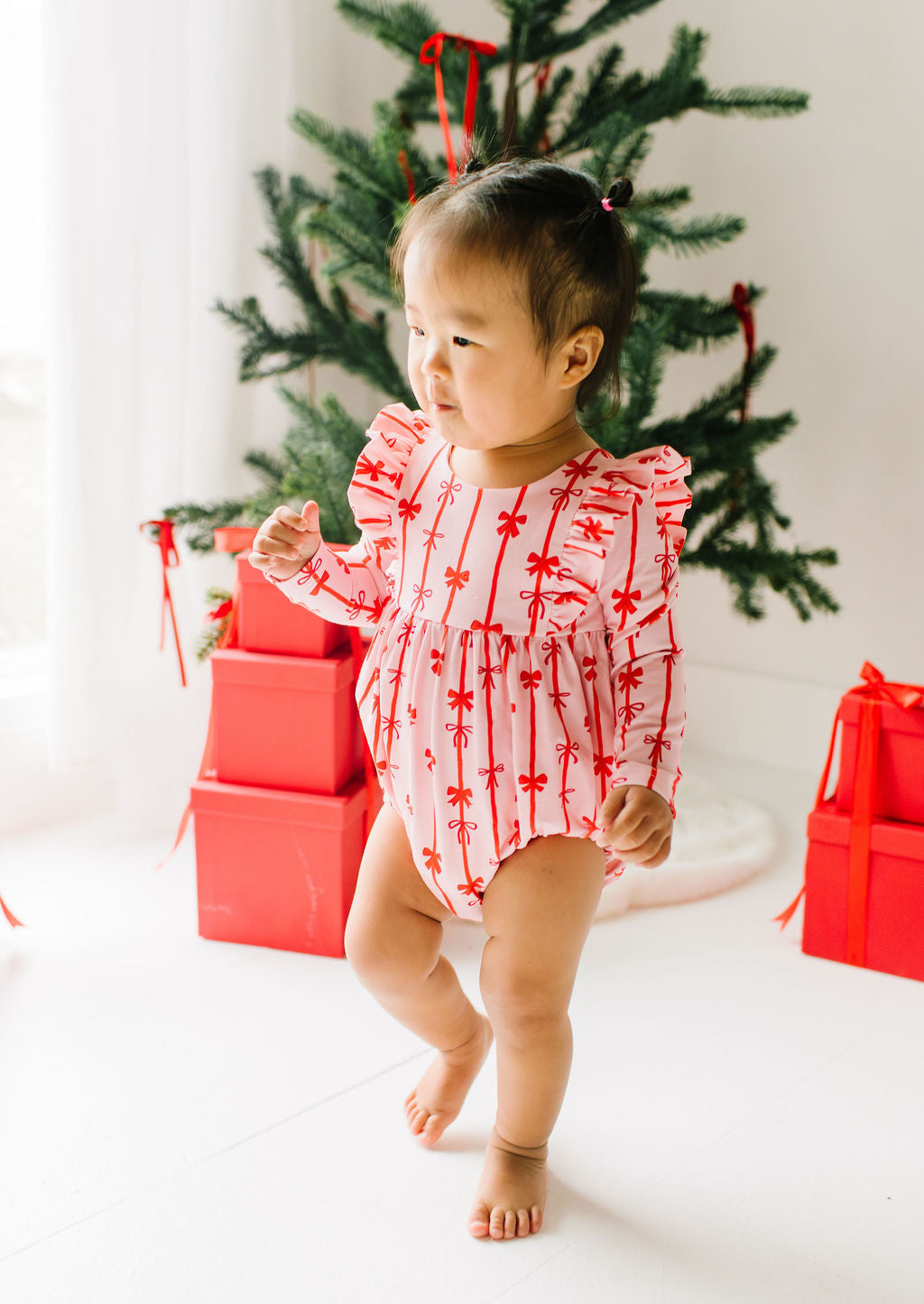 Leah Romper in Dainty Bows