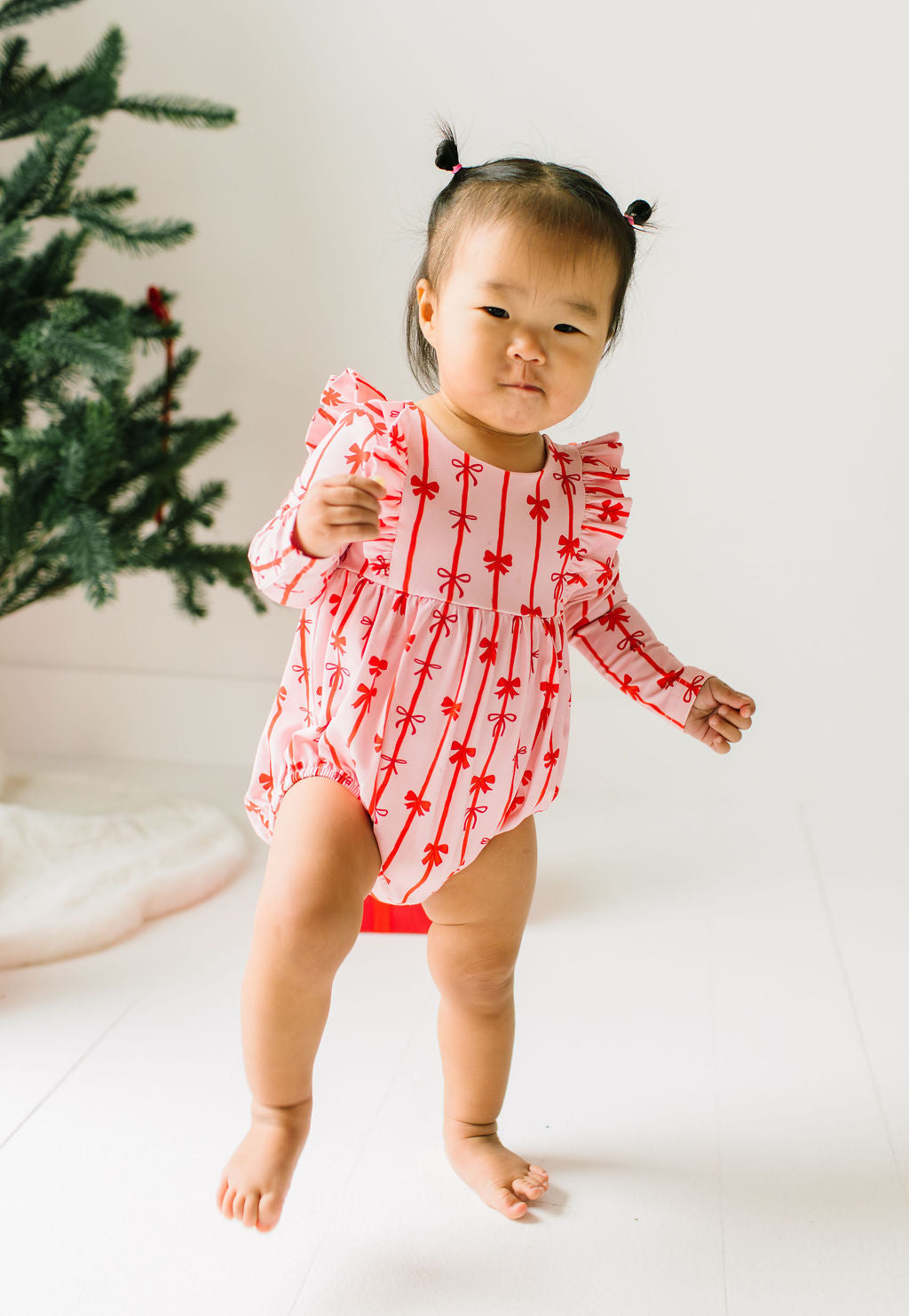 Leah Romper in Dainty Bows