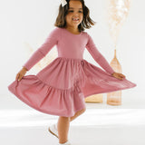 Gwendolyn Ruffle Dress in Antique Rose