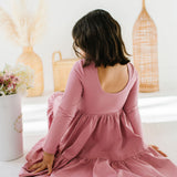Gwendolyn Ruffle Dress in Antique Rose