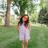 Macie Romper in Patriotic Stripe