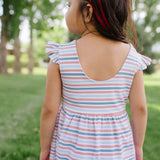 Macie Romper in Patriotic Stripe