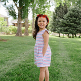 Macie Romper in Patriotic Stripe