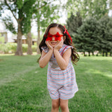 Macie Romper in Patriotic Stripe