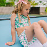 Ashlyn Athletic Skort in Wildflower Grid