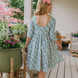 Emile Dress in Wildflower Grid