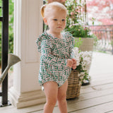 Leah Romper in Wildflower Grid