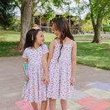 Camila Dress in Rainbow Butterfly
