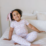 2 piece Short Sleeve Bamboo Pajama in Ditsy Bunny