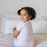 2 piece Short Sleeve Bamboo Pajama in Ditsy Bunny