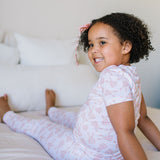 2 piece Short Sleeve Bamboo Pajama in Ditsy Bunny