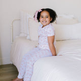 2 piece Short Sleeve Bamboo Pajama in Ditsy Bunny