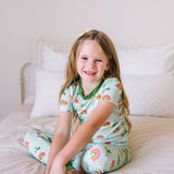 2 piece Short Sleeve Bamboo Pajama in Pure Luck