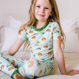 2 piece Short Sleeve Bamboo Pajama in Pure Luck