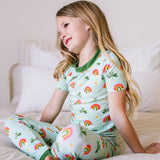 2 piece Short Sleeve Bamboo Pajama in Pure Luck