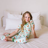 2 piece Short Sleeve Bamboo Pajama in Pure Luck