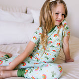 2 piece Short Sleeve Bamboo Pajama in Pure Luck