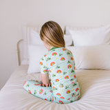 2 piece Short Sleeve Bamboo Pajama in Pure Luck