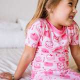 2 piece Short Sleeve Bamboo Pajama in Eat Your Heart Out