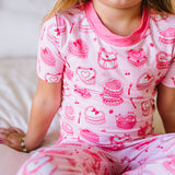 2 piece Short Sleeve Bamboo Pajama in Eat Your Heart Out