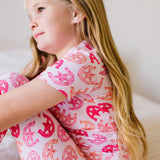 2 piece Short Sleeve Bamboo Pajama in Horse Shoe