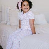 2 piece Short Sleeve Bamboo Pajama in Ditsy Bunny