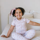 2 piece Short Sleeve Bamboo Pajama in Ditsy Bunny