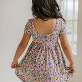Day Dress in Plum Fields