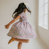 Day Dress in Plum Fields