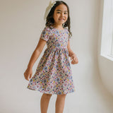Day Dress in Plum Fields