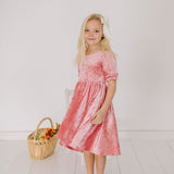 Pippa Dress in Pink Crushed Velvet