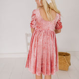 Pippa Dress in Pink Crushed Velvet