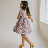 Day Dress in Plum Fields